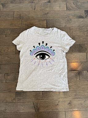 Kenzo Light Gray Graphic Baby Tee